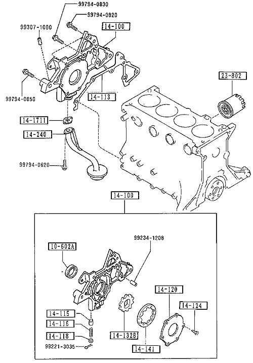 NA6CEオイルポンプ&フィルター